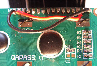 RZ-1 display wiring jumpers.